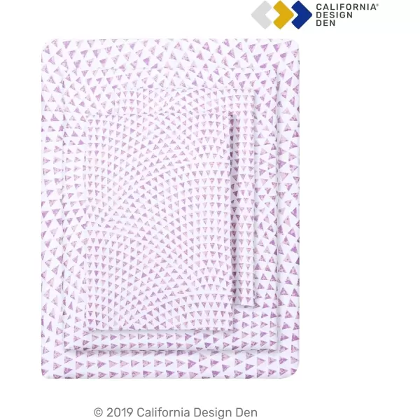 imageCalifornia Design Den Twin XL Sheets Set 400 Thread Count Sateen 100 Cotton Sheets Soft Luxury 3 Pc Dorm Rooms ampamp Adults Cooling Sheets Set Plaid SheetsSunrise Lavender