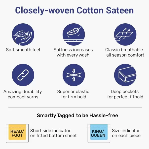 imageCalifornia Design Den Twin XL Sheets Set 400 Thread Count Sateen 100 Cotton Sheets Soft Luxury 3 Pc Dorm Rooms ampamp Adults Cooling Sheets Set Plaid SheetsSunrise Lavender
