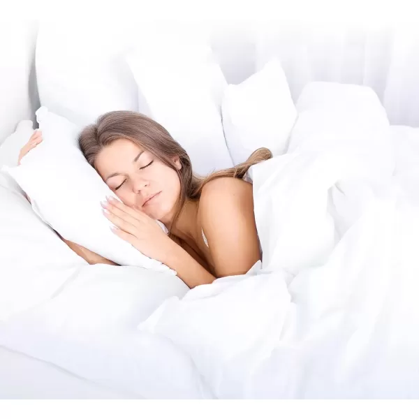 imageKing Size Comforter ampamp Duvet Cover Bundle  Luxury 400 Thread Count 100 Cotton Sateen Duvet Cover with AllSeason Down Alt Comforter White