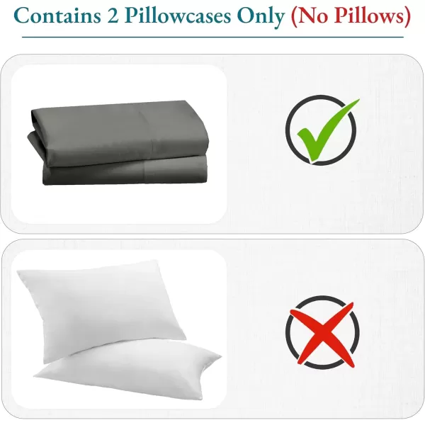 imageCALIFORNIA DESIGN DEN Soft ampamp Silky 500 Thread Count 100 Cotton is Cool ampamp Smooth White Pillowcases Queen Size Fits Standard ampamp Queen Pillows Pure White10  Grey