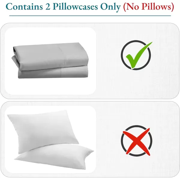 imageCALIFORNIA DESIGN DEN Soft ampamp Silky 500 Thread Count 100 Cotton is Cool ampamp Smooth White Pillowcases Queen Size Fits Standard ampamp Queen Pillows Pure White03  Light Grey