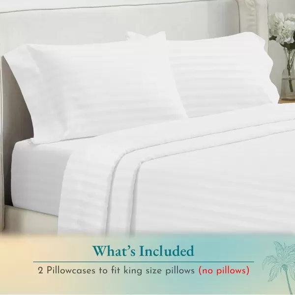 imageCALIFORNIA DESIGN DEN Soft ampamp Silky 500 Thread Count 100 Cotton is Cool ampamp Smooth White Pillowcases Queen Size Fits Standard ampamp Queen Pillows Pure White02  White Striped