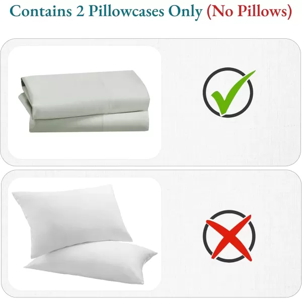 imageCALIFORNIA DESIGN DEN Soft ampamp Silky 500 Thread Count 100 Cotton is Cool ampamp Smooth White Pillowcases Queen Size Fits Standard ampamp Queen Pillows Pure White07  Silver Sage