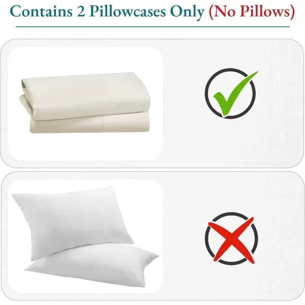 imageCALIFORNIA DESIGN DEN Soft ampamp Silky 500 Thread Count 100 Cotton is Cool ampamp Smooth White Pillowcases Queen Size Fits Standard ampamp Queen Pillows Pure White05  Ivory