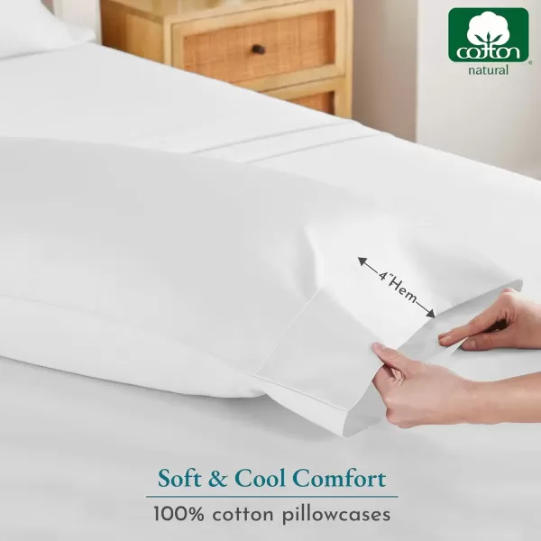 imageCALIFORNIA DESIGN DEN Soft ampamp Silky 500 Thread Count 100 Cotton is Cool ampamp Smooth White Pillowcases Queen Size Fits Standard ampamp Queen Pillows Pure White01  White