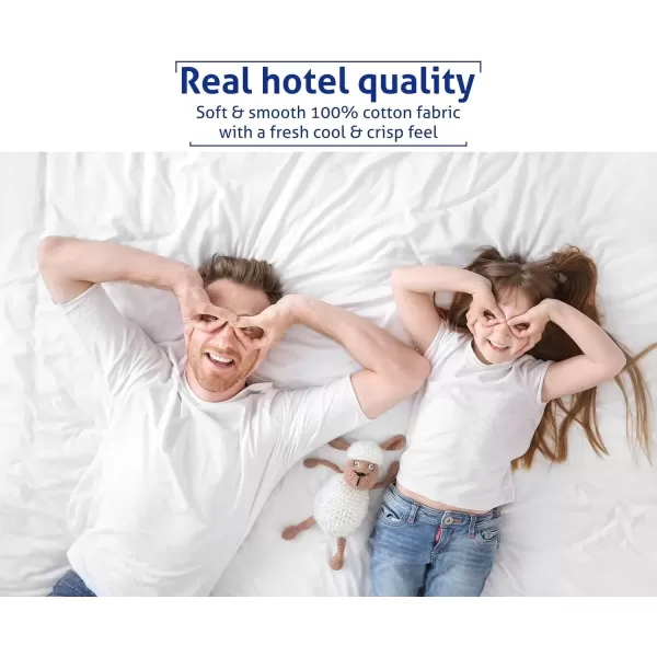 imageCalifornia Design Den 3 Piece King Size Duvet Cover Set 400 Thread Count 100 Cotton Sateen Soft Luxury Sateen Weave Comforter Cover and Two Pillow Shams Button Closure and Corner Ties WhiteKing12 Pinstripe