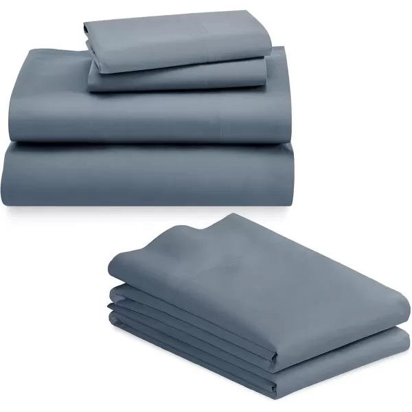 imageCalifornia Design Den 6 Piece Full Size Sheet Set with 4 Pillowcases 600 Thread Count 100 Cotton Sateen Pastel Blue