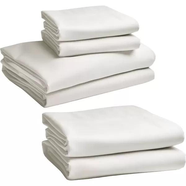 imageCalifornia Design Den Bedding Bundle  Full Sheet Set with 4 Pillowcases 100 Egyptian Cotton Sateen Ivory