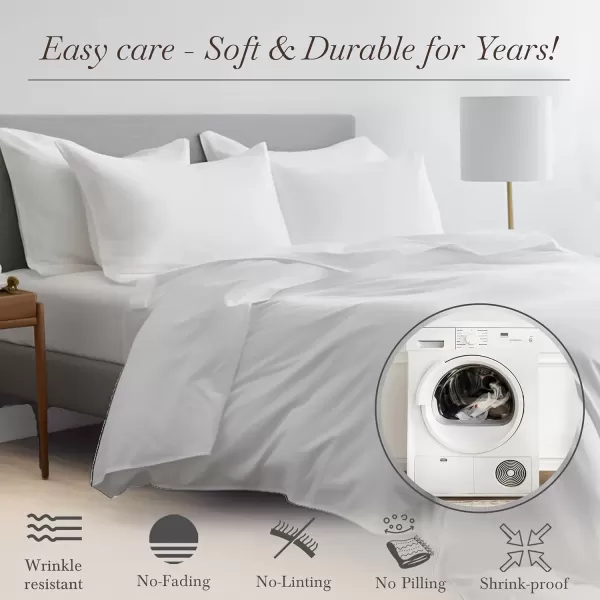 imageCalifornia Design Den Bedding Bundle  Full Sheet Set with 4 Pillowcases 100 Egyptian Cotton Sateen Light Grey