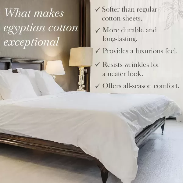 imageCalifornia Design Den Bedding Bundle  Full Sheet Set with 4 Pillowcases 100 Egyptian Cotton Sateen White