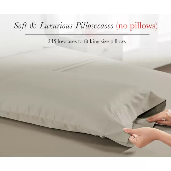 imageCalifornia Design Den Luxury 100 Egyptian Cotton Pillow Cases Queen Size Set of 2 Sateen Weave Soft Breathable ampamp Cooling Bright White Pillow Cases Set of 2 for StandardQueen Size PillowsBeige