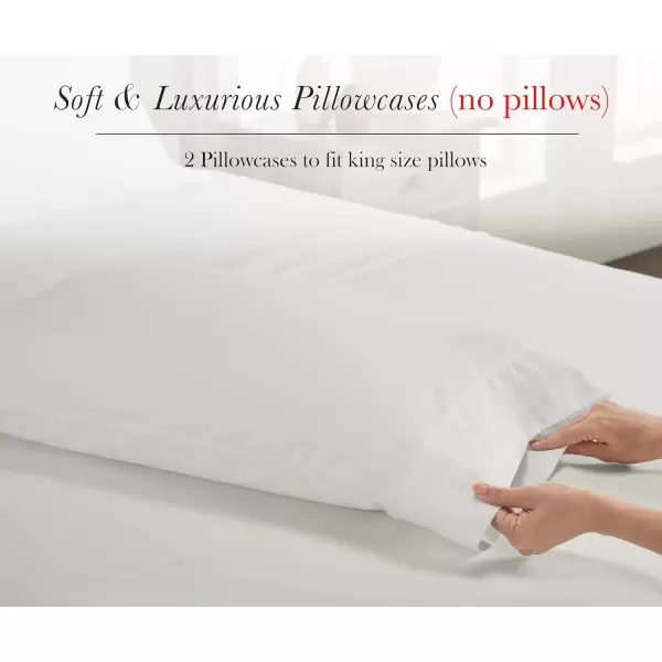 imageCalifornia Design Den Luxury 100 Egyptian Cotton Pillow Cases Queen Size Set of 2 Sateen Weave Soft Breathable ampamp Cooling Bright White Pillow Cases Set of 2 for StandardQueen Size PillowsIvory