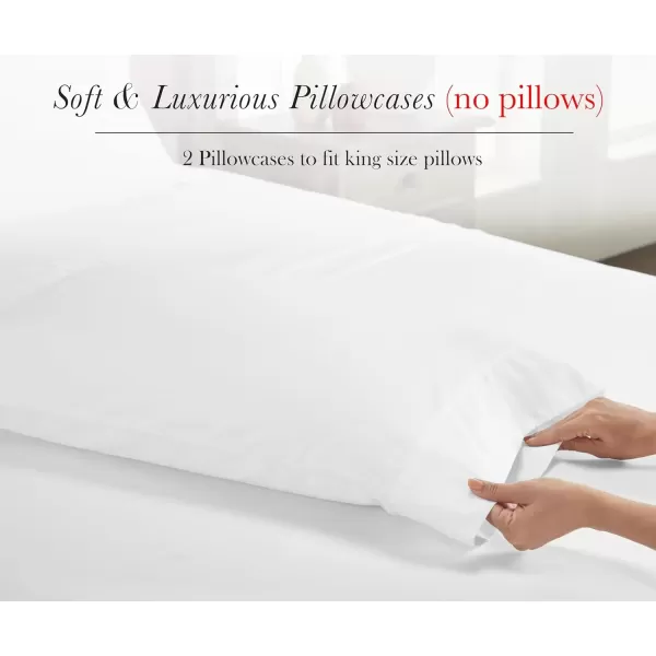 imageCalifornia Design Den Luxury 100 Egyptian Cotton Pillow Cases Queen Size Set of 2 Sateen Weave Soft Breathable ampamp Cooling Bright White Pillow Cases Set of 2 for StandardQueen Size PillowsBright White