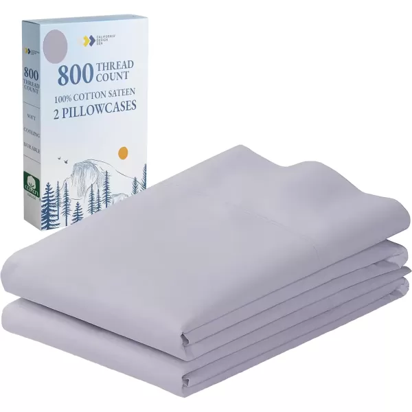 imageHeirloom Soft Smooth ampamp Thick Certified 800 Thread Count 100 Cotton Sateen is Superior to Egyptian Cotton Claims 2 White Standard Pillowcases Fits Standard ampamp Queen Size Pillows Bright WhiteLavender