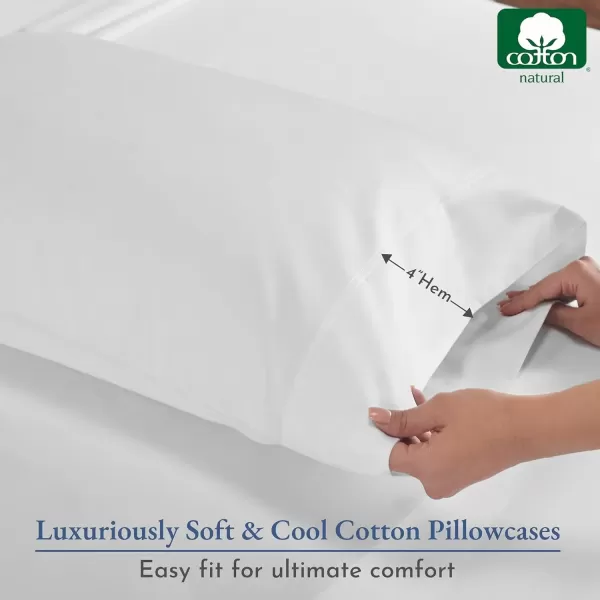 imageHeirloom Soft Smooth ampamp Thick Certified 800 Thread Count 100 Cotton Sateen is Superior to Egyptian Cotton Claims 2 White Standard Pillowcases Fits Standard ampamp Queen Size Pillows Bright WhiteBright White