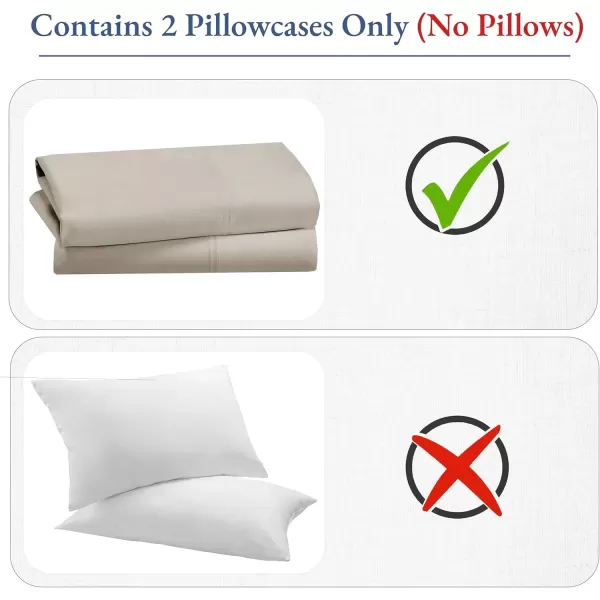 imageHeirloom Soft Smooth ampamp Thick Certified 800 Thread Count 100 Cotton Sateen is Superior to Egyptian Cotton Claims 2 White Standard Pillowcases Fits Standard ampamp Queen Size Pillows Bright WhiteBeige