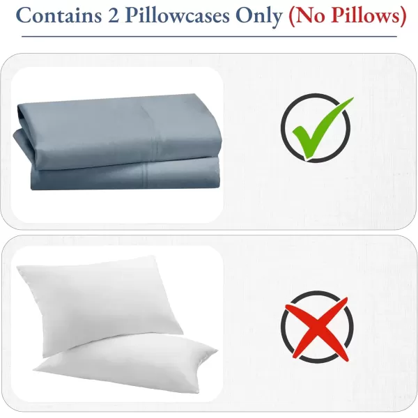 imageHeirloom Soft Smooth ampamp Thick Certified 800 Thread Count 100 Cotton Sateen is Superior to Egyptian Cotton Claims 2 White Standard Pillowcases Fits Standard ampamp Queen Size Pillows Bright WhiteBlue