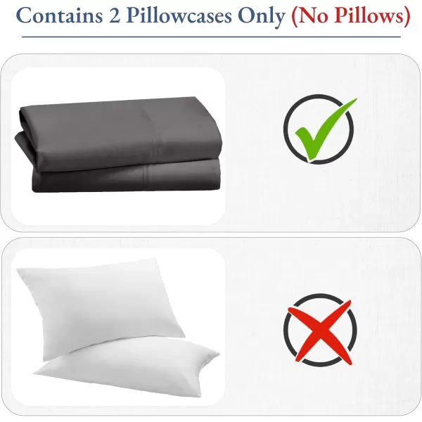 imageHeirloom Soft Smooth ampamp Thick Certified 800 Thread Count 100 Cotton Sateen is Superior to Egyptian Cotton Claims 2 White Standard Pillowcases Fits Standard ampamp Queen Size Pillows Bright WhiteGrey