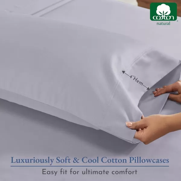 imageHeirloom Soft Smooth ampamp Thick Certified 800 Thread Count 100 Cotton Sateen is Superior to Egyptian Cotton Claims 2 White Standard Pillowcases Fits Standard ampamp Queen Size Pillows Bright WhiteLavender