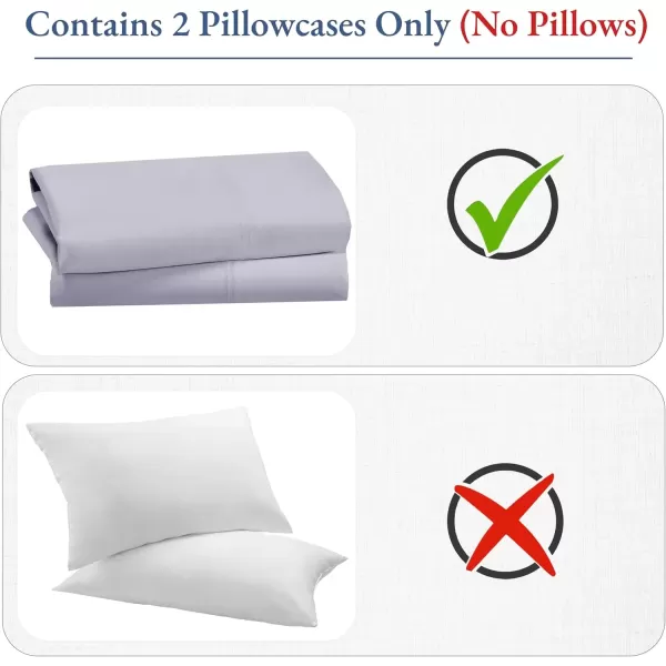 imageHeirloom Soft Smooth ampamp Thick Certified 800 Thread Count 100 Cotton Sateen is Superior to Egyptian Cotton Claims 2 White Standard Pillowcases Fits Standard ampamp Queen Size Pillows Bright WhiteLavender