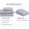 imageCalifornia Design Den Bedding Bundle  Cal King Sheet Set with 4 Pillowcases 800 Thread Count 100 Cotton Sateen Lavender