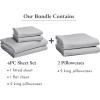 imageCalifornia Design Den Bedding Bundle  King Sheet Set with 4 Pillowcases 100 Egyptian Cotton Sateen Light Grey