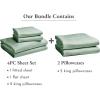 imageCalifornia Design Den Bedding Bundle  King Sheet Set with 4 Pillowcases 100 Egyptian Cotton Sateen Sage Green