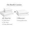 imageCalifornia Design Den Bedding Bundle  King Sheet Set with 4 Pillowcases 100 Egyptian Cotton Sateen White