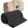 imageCalifornia Design Den 100 Cotton Handmade Chunky Knit Weighted Blanket 12 Pounds 100 Cotton No Fillers AllSeason Soft ampamp Calming Evenly Weighted for Natural Deep Sleep GrayGray