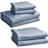 imageCalifornia Design Den Bedding Bundle  King Sheet Set with 4 Pillowcases 100 Egyptian Cotton Sateen Blue Hydrangea