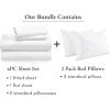 imageCalifornia Design Den 6 Piece Bedding Bundle  4 Piece Full Sheet Set 100 Cotton Sateen with 2 Standard Size Bed Pillows White