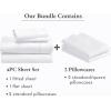 imageCalifornia Design Den 6 Piece Full Size Sheet Set with 4 Pillowcases 400 Thread Count 100 Cotton Sateen Antique White
