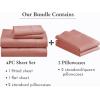 imageCalifornia Design Den 6 Piece Full Size Sheet Set with 4 Pillowcases 400 Thread Count 100 Cotton Sateen Bright Salmon