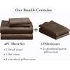 imageCalifornia Design Den 6 Piece Full Size Sheet Set with 4 Pillowcases 400 Thread Count 100 Cotton Sateen Chocolate Rich Brown