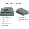 imageCalifornia Design Den 6 Piece Full Size Sheet Set with 4 Pillowcases 600 Thread Count 100 Cotton Sateen Sage Green