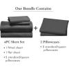 imageCalifornia Design Den 6 Piece Full Size Sheet Set with 4 Pillowcases Rayon from Bamboo Sateen Grey