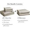 imageCalifornia Design Den Bedding Bundle  Full Sheet Set with 4 Pillowcases 100 Egyptian Cotton Sateen Beige