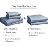 imageCalifornia Design Den Bedding Bundle  Full Sheet Set with 4 Pillowcases 100 Egyptian Cotton Sateen Blue Hydrangea