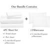imageCalifornia Design Den Bedding Bundle  Full Sheet Set with 4 Pillowcases 800 Thread Count 100 Cotton Sateen White