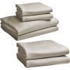 imageCalifornia Design Den Bedding Bundle  Full Sheet Set with 4 Pillowcases 100 Egyptian Cotton Sateen Beige