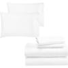 imageCalifornia Design Den Bedding Bundle  Full Sheet Set with 4 Pillowcases 800 Thread Count 100 Cotton Sateen White