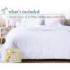 imageCalifornia Design Den Textured 100 Cotton Queen Duvet Cover Set 3 Piece Duvet Cover ampamp Sham Set White Duvet Cover 92quot x 90quot Fits Queen Size Duvet Inserts Slub
