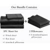 imageCalifornia Design Den 5 Piece Twin Size Sheet Set with 3 Pillowcases 400 Thread Count 100 Cotton Sateen Black