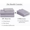 imageCalifornia Design Den 5 Piece Twin Size Sheet Set with 3 Pillowcases 400 Thread Count 100 Cotton Sateen Lavender Gray