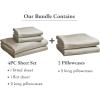 imageCalifornia Design Den Bedding Bundle  King Sheet Set with 4 Pillowcases 100 Egyptian Cotton Sateen Beige