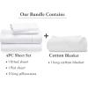 imageCalifornia Design Den 5 Piece King Size Bedding Bundle  4 Piece Sheet Set 400 Thread Count 100 Cotton Sateen with 1 Cotton Bed Blanket White