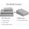 imageCalifornia Design Den 6 Piece King Size Sheet Set with 4 Pillowcases 600 Thread Count 100 Cotton Sateen Light Grey