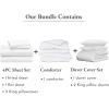 imageCalifornia Design Den 8 Piece Bedding Bundle  Sheet Set 800 Thread Count 100 Cotton Sateen  Down Alternative Comforter  Duvet Cover Set 400 Thread Count 100 Cotton Sateen King White