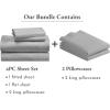 imageCalifornia Design Den Bedding Bundle  King Sheet Set with 4 Pillowcases 500 Thread Count 100 Cotton Sateen Light Grey