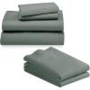 imageCalifornia Design Den 6 Piece King Size Sheet Set with 4 Pillowcases 600 Thread Count 100 Cotton Sateen Sage Green